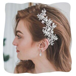 🆕Women Silver Wedding Hair Clips Bridal Headpiece Prom Hair Accessories